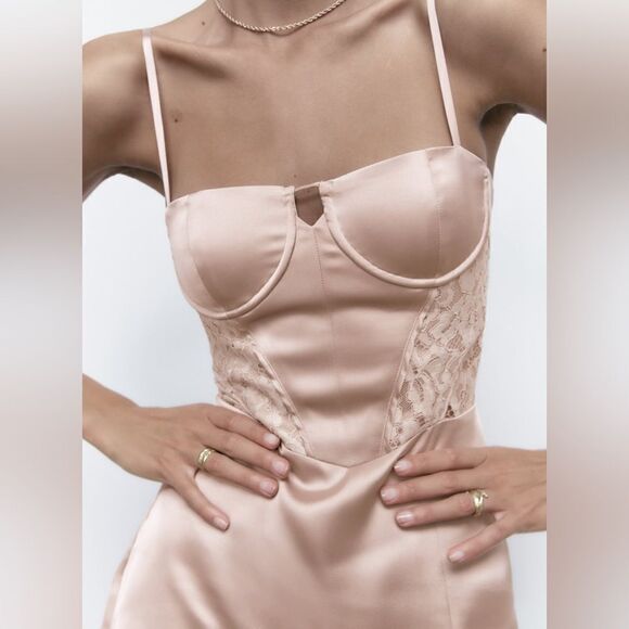 Zara Corset Combination Dress New - Picture 12 of 12